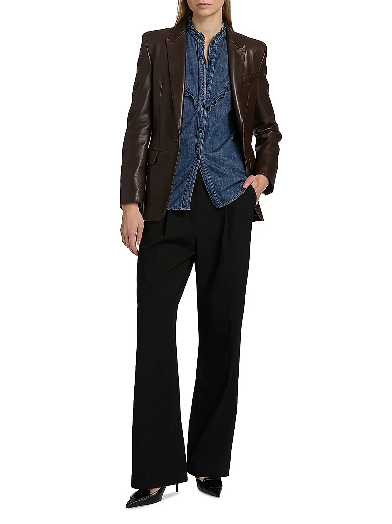 Belmonde Leather Tailored Blazer