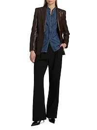 Belmonde Leather Tailored Blazer