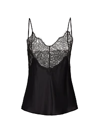 Mabelle Lace-Trim Silk Charmeuse Cami