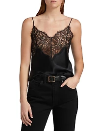 Mabelle Lace-Trim Silk Charmeuse Cami