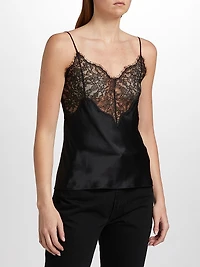 Mabelle Lace-Trim Silk Charmeuse Cami