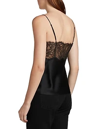 Mabelle Lace-Trim Silk Charmeuse Cami