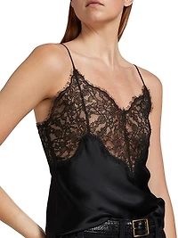 Mabelle Lace-Trim Silk Charmeuse Cami