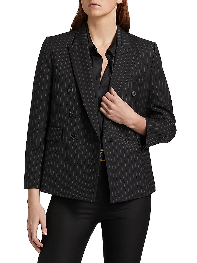 Duran Striped Stretch Virgin Wool Jacket