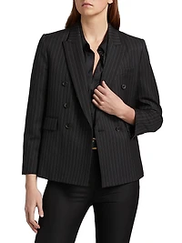 Duran Striped Stretch Virgin Wool Jacket