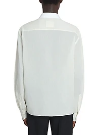Cotton Voile Shirt with Cut-Outs