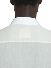 Cotton Voile Shirt with Cut-Outs