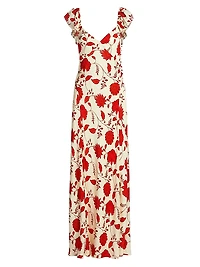 Carrie Floral Silk-Blend V-Neck Maxi Dress