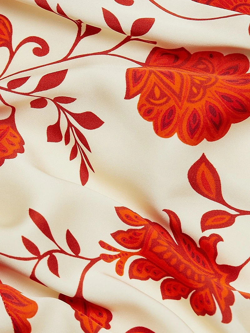 Carrie Floral Silk-Blend V-Neck Maxi Dress