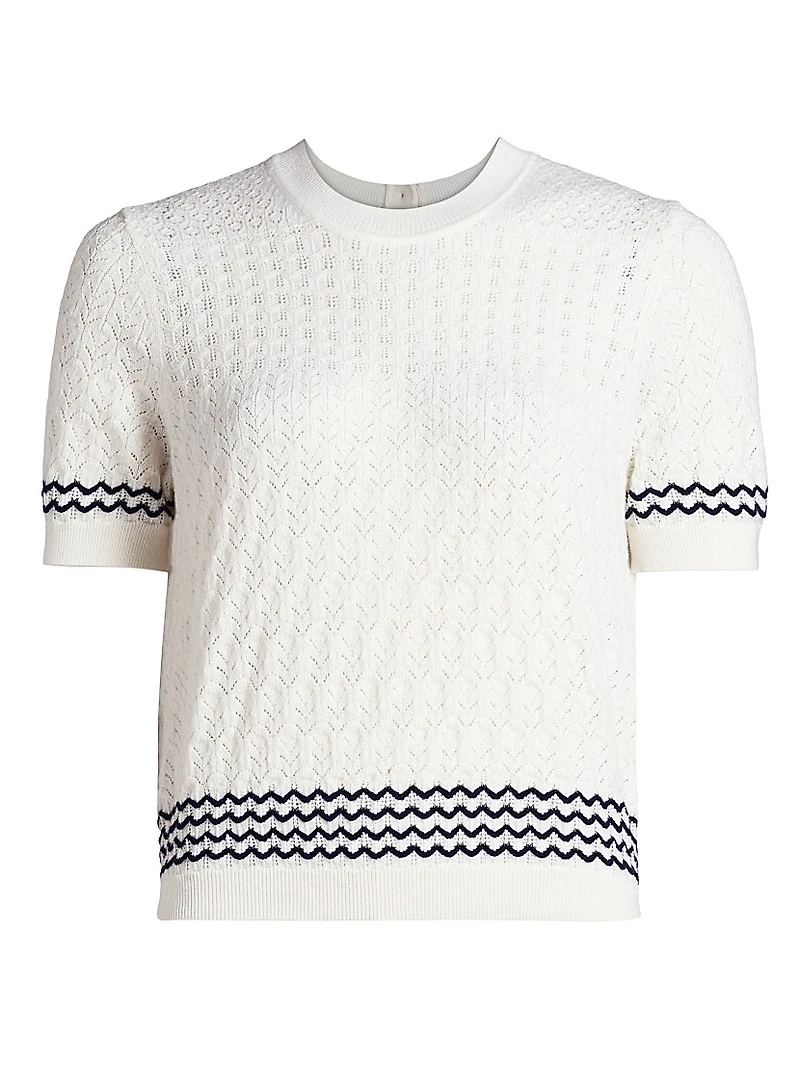 Diana Wool Pointelle-Knit Top