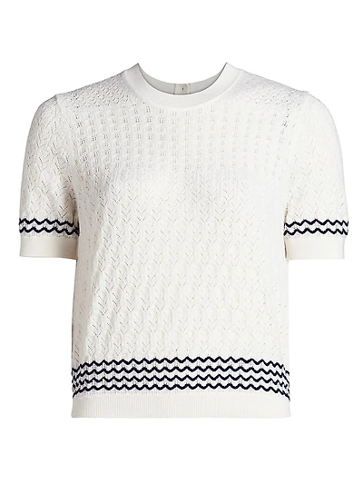 Diana Wool Pointelle-Knit Top