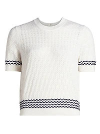 Diana Wool Pointelle-Knit Top