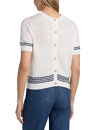 Diana Wool Pointelle-Knit Top