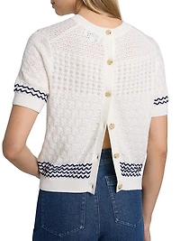 Diana Wool Pointelle-Knit Top