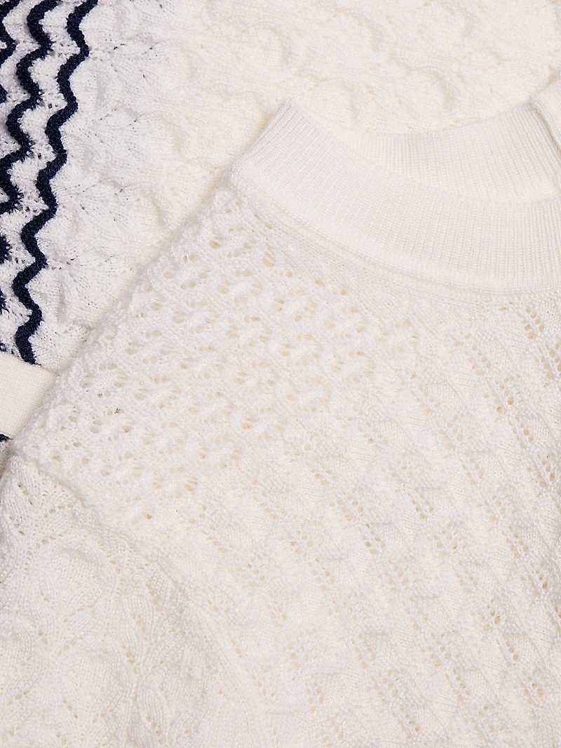 Diana Wool Pointelle-Knit Top