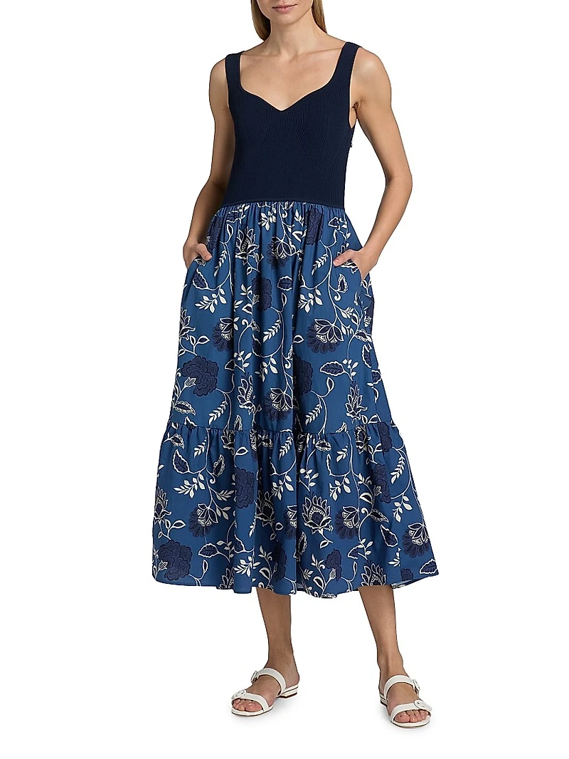 Josephina Floral Cotton Midi-Dress