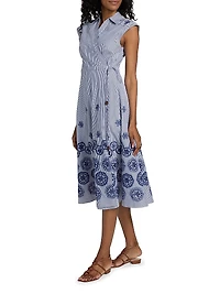 Shivon Embroidered Eyelet Wrap Dress