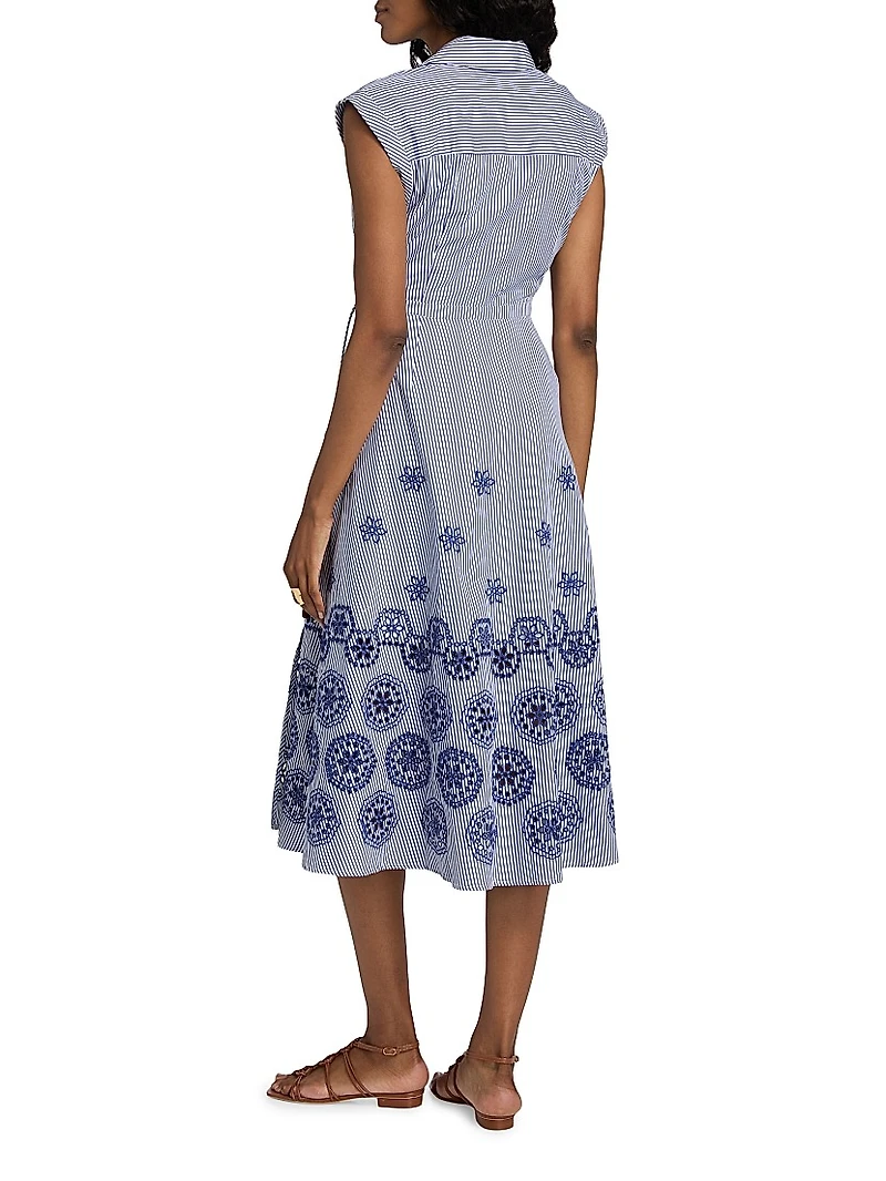 Shivon Embroidered Eyelet Wrap Dress