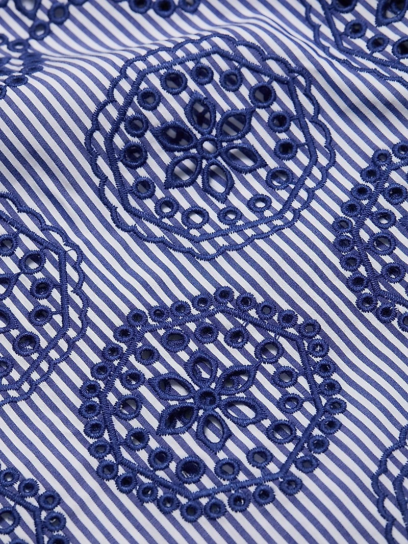 Shivon Embroidered Eyelet Wrap Dress