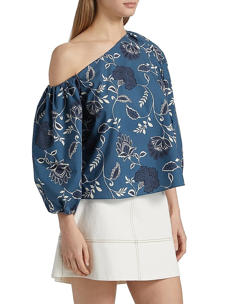 Tabitha Floral Cotton Off-The-Shoulder Top