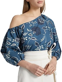Tabitha Floral Cotton Off-The-Shoulder Top
