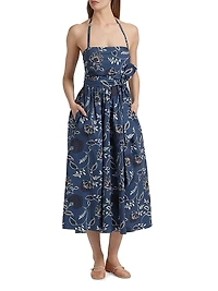 Cassandra Cotton Tie-Waist Maxi Dress
