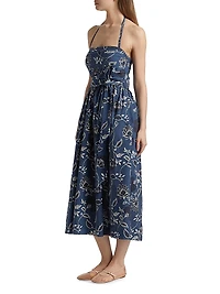 Cassandra Cotton Tie-Waist Maxi Dress