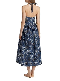 Cassandra Cotton Tie-Waist Maxi Dress