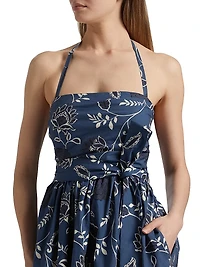 Cassandra Cotton Tie-Waist Maxi Dress