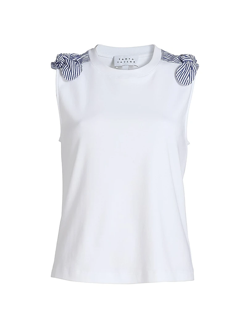 Mary Striped Bow Top
