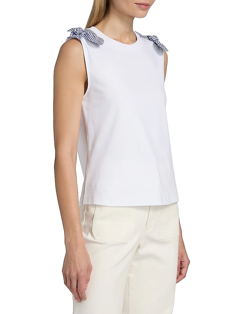 Mary Striped Bow Top