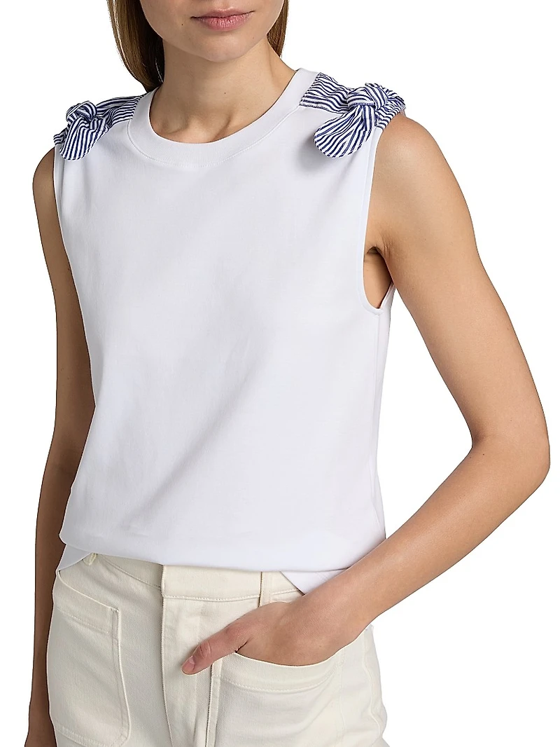 Mary Striped Bow Top