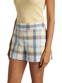 Allen Check Cotton-Blend Shorts