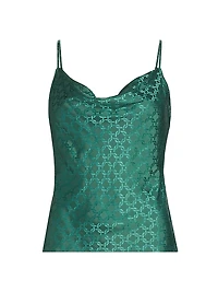 Sola Geometric Print Satin Top