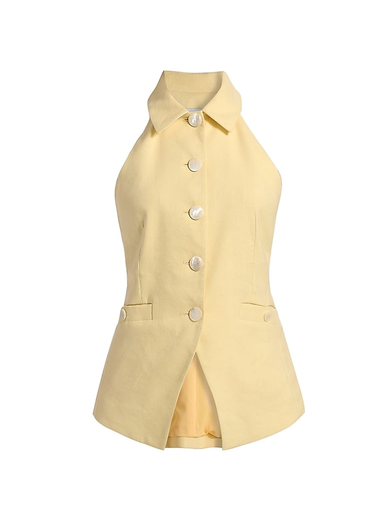Orlinda Linen-Blend Vest