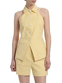 Orlinda Linen-Blend Vest