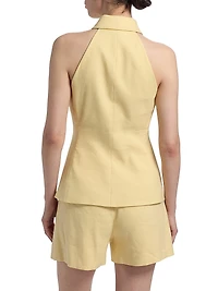 Orlinda Linen-Blend Vest