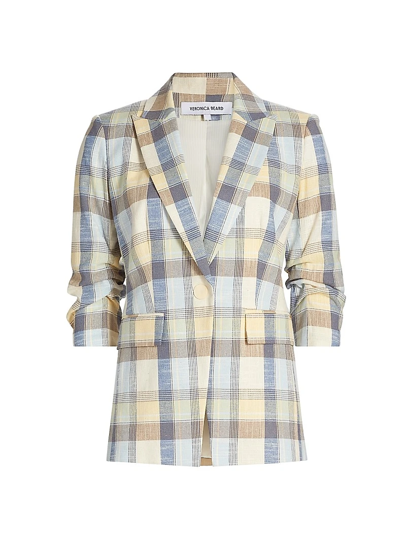 Clayton Check Stretch-Cotton Single-Breasted Blazer