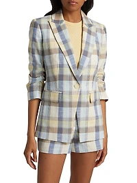 Clayton Check Stretch-Cotton Single-Breasted Blazer