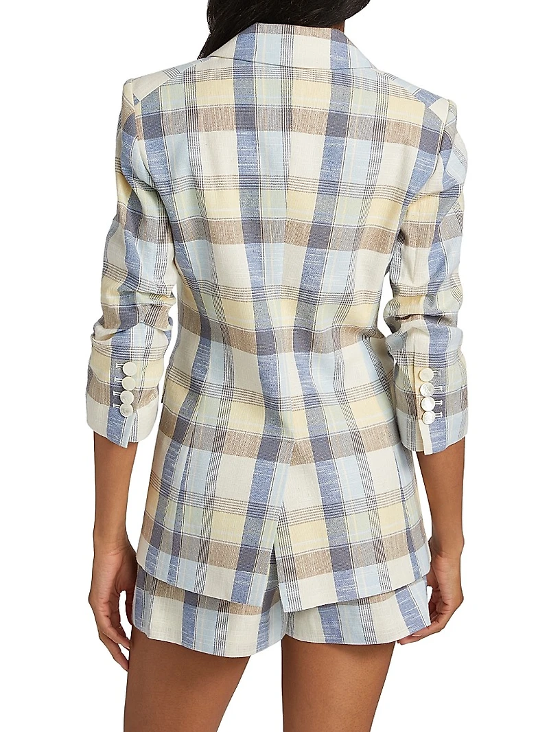 Clayton Check Stretch-Cotton Single-Breasted Blazer