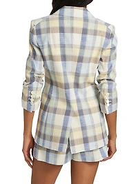 Clayton Check Stretch-Cotton Single-Breasted Blazer