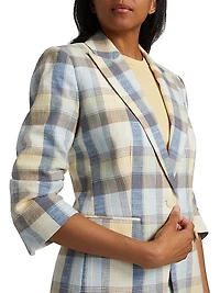 Clayton Check Stretch-Cotton Single-Breasted Blazer