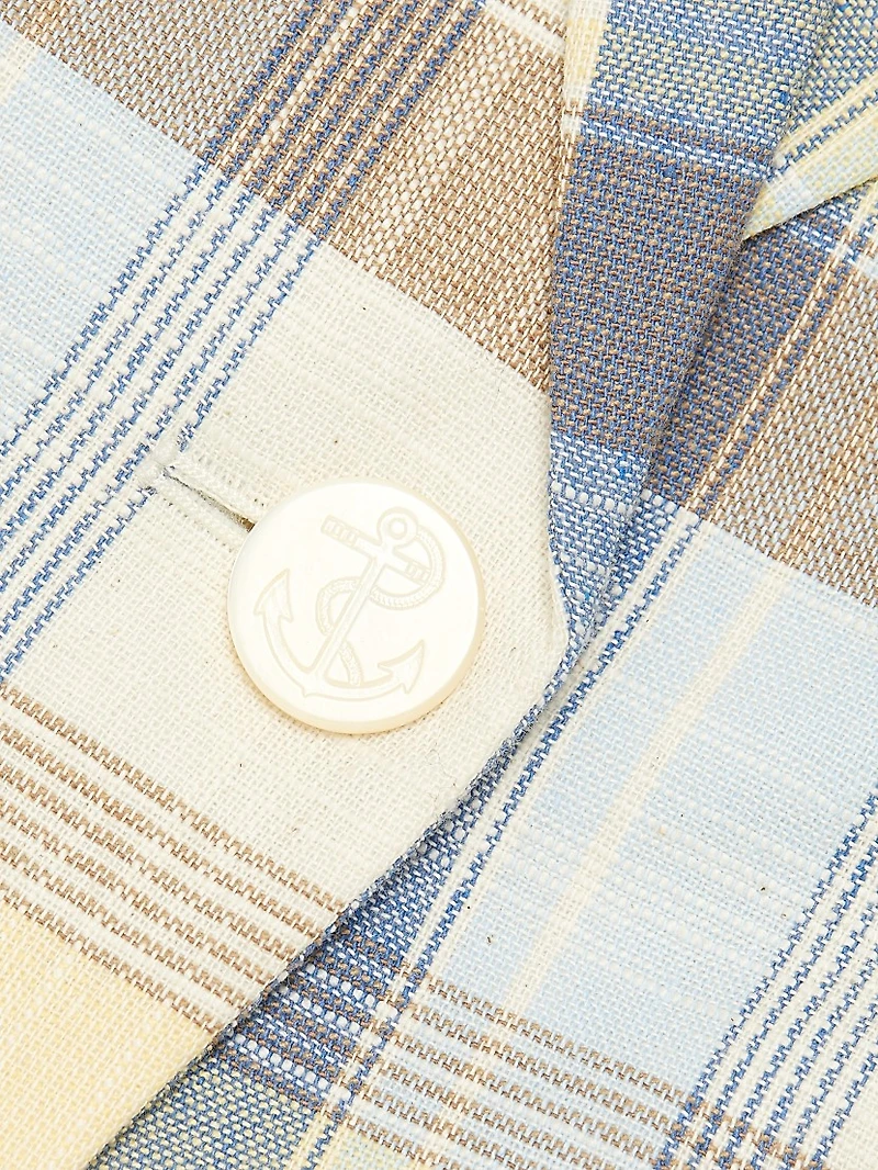 Clayton Check Stretch-Cotton Single-Breasted Blazer