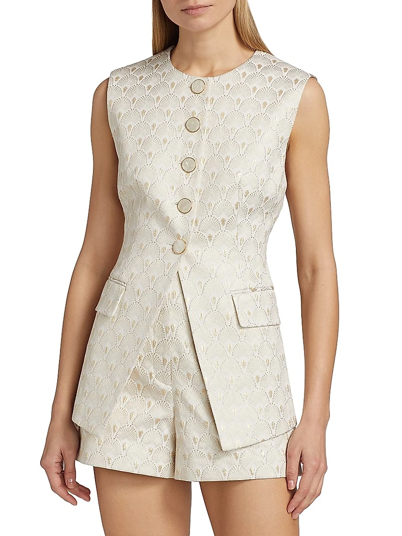 Lois Metallic Jacquard Vest