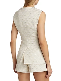 Lois Metallic Jacquard Vest