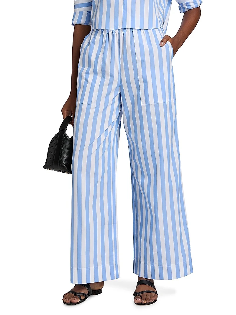 Arden Striped Cotton Pants