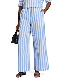 Arden Striped Cotton Pants