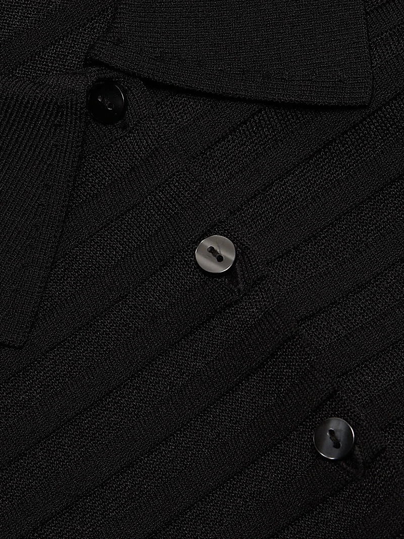 Larken Striped Short-Sleeve Crop Cardigan