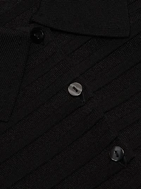 Larken Striped Short-Sleeve Crop Cardigan