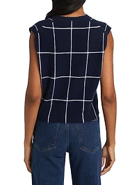Rozzi Windowpane Cashmere Vest